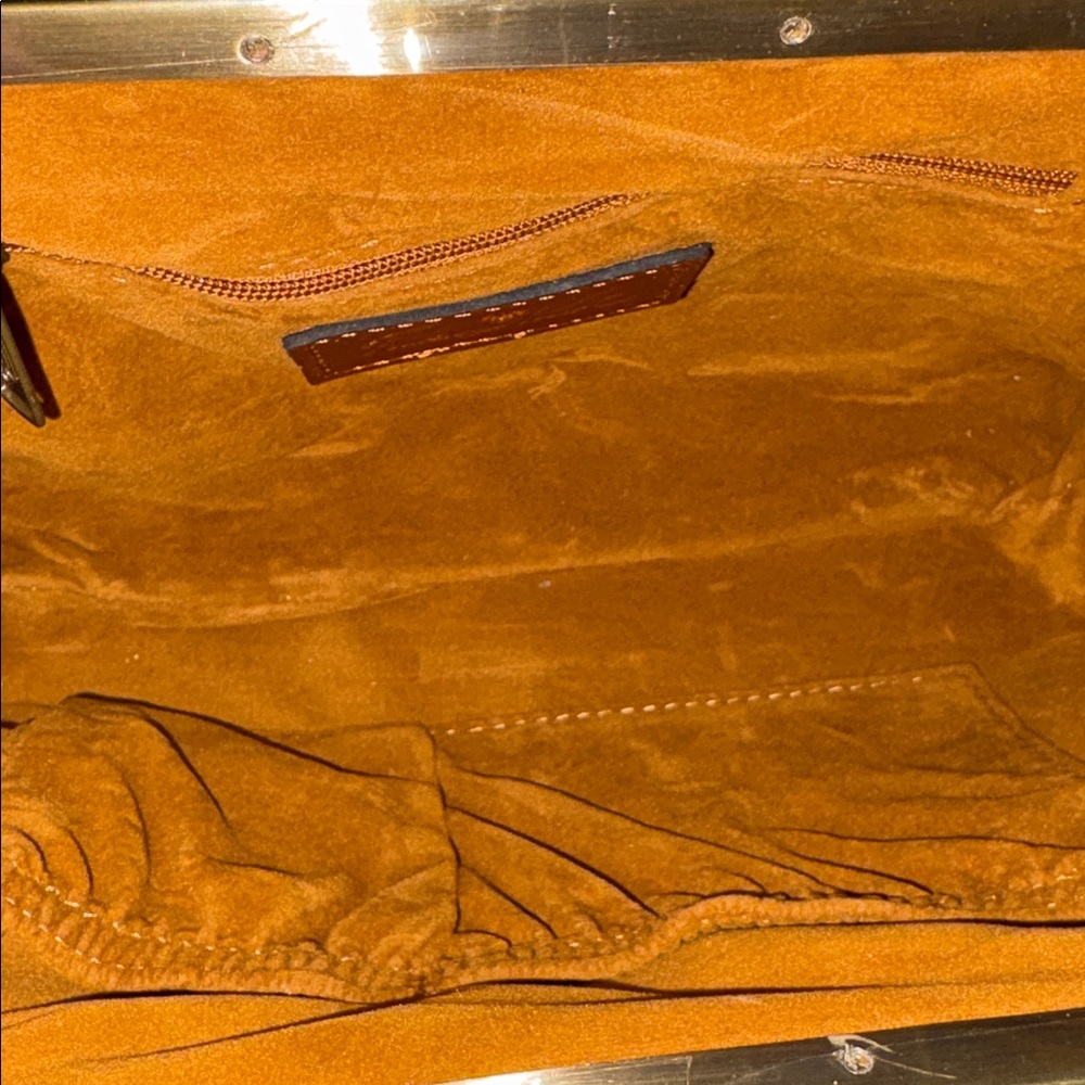 Patricia Nash Heritage Leather Frame Clutch Crossbody – Viola Tan NWT - Picture 4 of 10